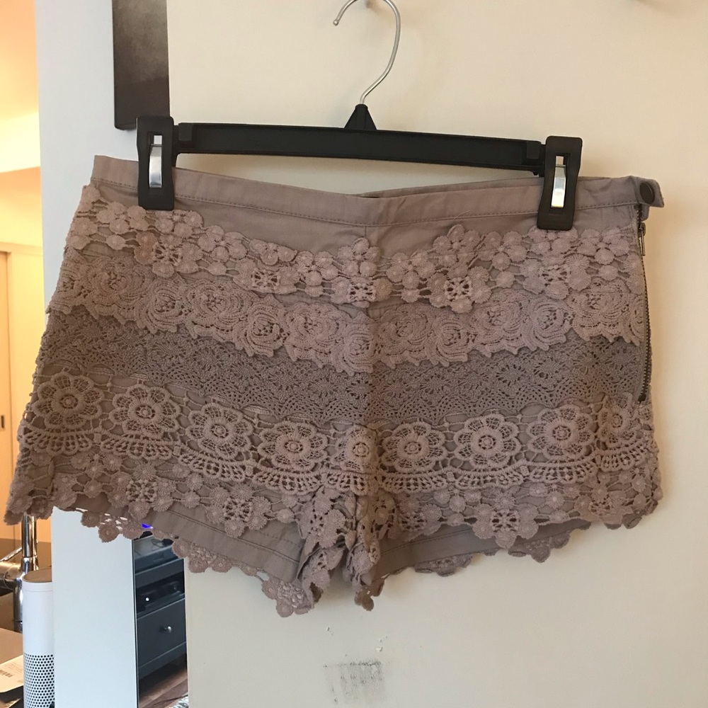 Lace-adorned shorts